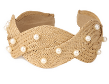 Pearl Stud Braided Rattan Headband