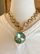 Hammered Link Pendant Chain Necklace