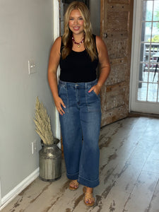 The Harper Cuffed Wide Leg Jean