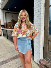 Vervet Coastal Wrap Tie Denim Skort