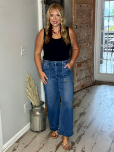 The Harper Cuffed Wide Leg Jean