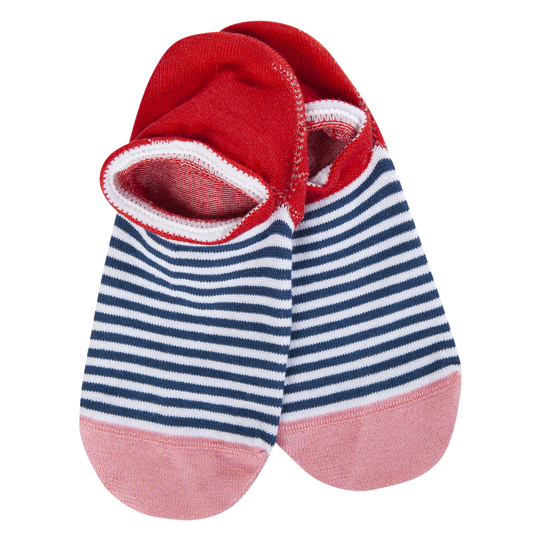 No Show Navy Multi Socks