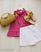 Candy Stripe Peplum Top