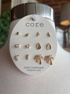 Palm Tree & Leaf Earring Set
