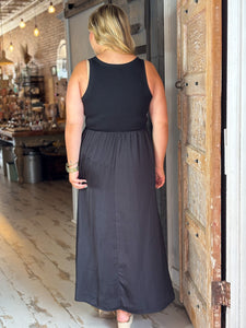 Midnight Willow Sleeveless Midi Dress