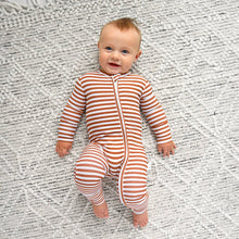 Chase Brown Ribbed ZIP Bamboo Baby Sleepies Little