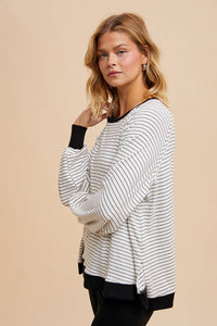 Striped Raglan Long Sleeve Top