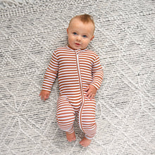 Chase Brown Ribbed ZIP Bamboo Baby Sleepies Little