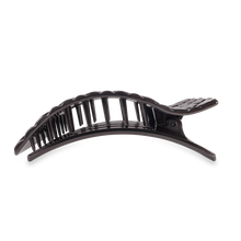 Flat Rectangle Hair Clip | Large | Jet Black Quilted