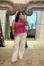 Candy Stripe Peplum Top
