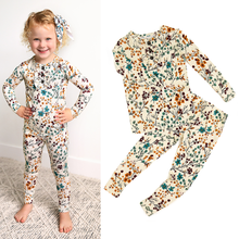 Maren Floral RUFFLE TWO PIECE Bamboo Kids Lounge Set