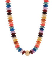 Metal & Color Rondelle Beads Necklace
