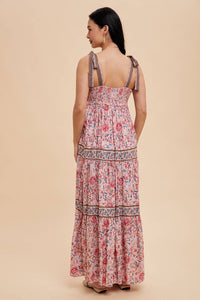 Sunset Serenade Border Print Maxi Dress