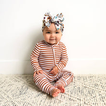 Chase Brown Ribbed ZIP Bamboo Baby Sleepies Little