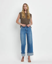 Julie High Rise Cuffed wide leg Jeans