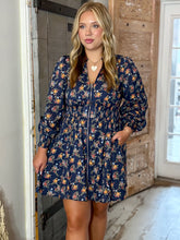 Maggie Zippered Floral Mini Dress