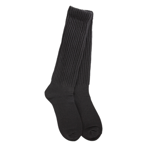 Slouch Crew Black Socks