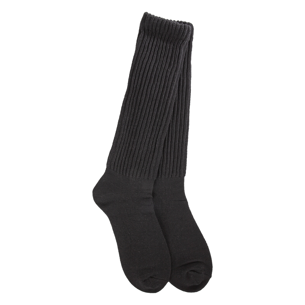 Slouch Crew Black Socks