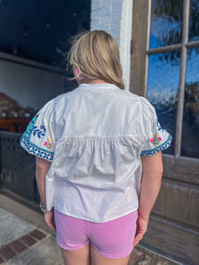 THML Gardenia Embroidered Top