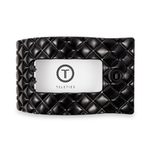 Flat Rectangle Hair Clip | Large | Jet Black Quilted