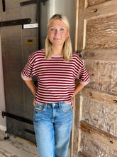 Burgundy Market Stripe Sweater
