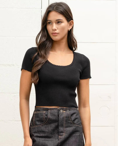 Kinley Fitted Knit Cropped Top