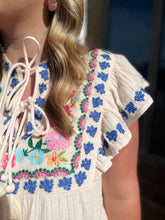 THML Luella Embroidered Flutter Sleeve Top