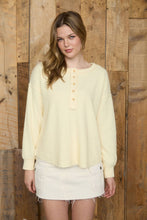 Bee Ribbed Henley Knit Top