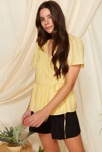 Sunbeam Tie Front Babydoll Top
