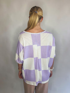 Laura Mae Checkered Oversized Top