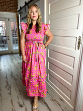 Charming Cheetah Cotton Poplin Smocked Midi Dress