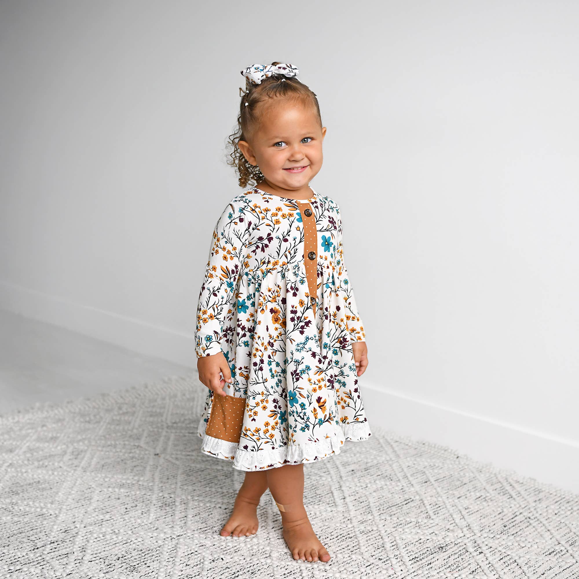 Maren Floral BUTTON DRESS 2t/3t Maren Floral BUTTON DRESS 2t/3t