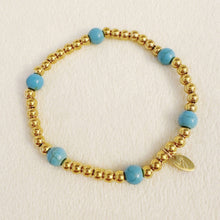 Golden Beads Stone Stretch Bracelet