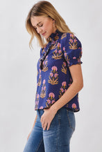 Darla Ruffled Mock Neck Blouse