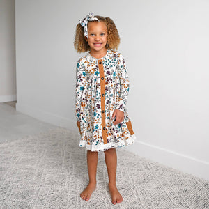 Maren Floral BUTTON DRESS Kids Fall Outfit