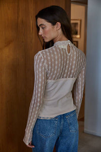 Sarah Mock Neck Lace Top