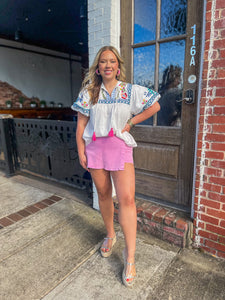 THML Gardenia Embroidered Top