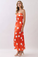 Polka Around Strapless Maxi Dress