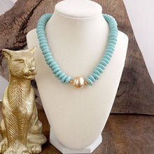 Wood Saucer Beads Short Statement Necklace