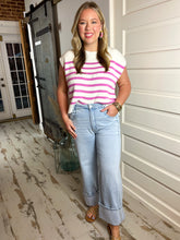 Vervet Kris Super High-Rise Cuffed Baggy Wide Leg Jeans
