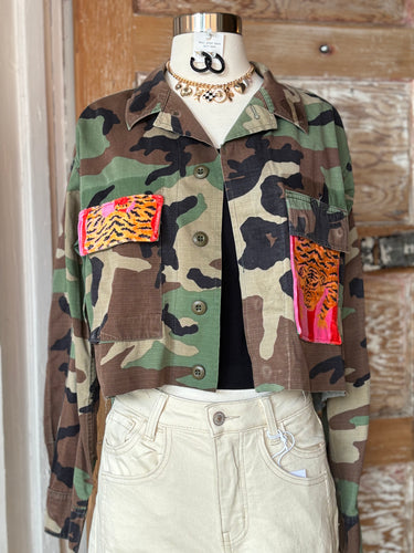 Camo Tiger Patchwork Jacket