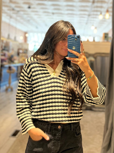 Louise Jacquard Stripe Sweater