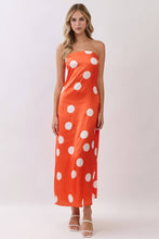 Polka Around Strapless Maxi Dress
