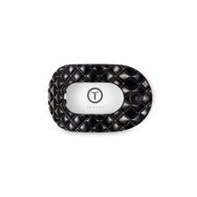 Flat Round Hair Clip | Small | Jet Black Quilted