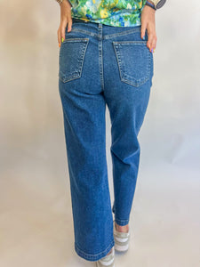 Zaria Patch Pocket Wide Leg Jean