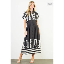 /Size XL/ Button Down Geo Print Midi Dress THML
