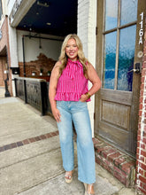 Candy Stripe Peplum Top