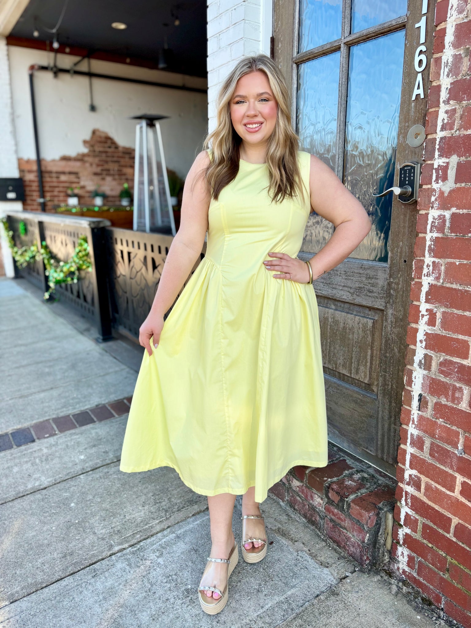 thml midi dress (THML) The Nathanial Button Midi Dress-Beige XS