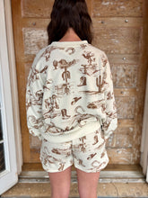 Piper Western Print Knit Shorts