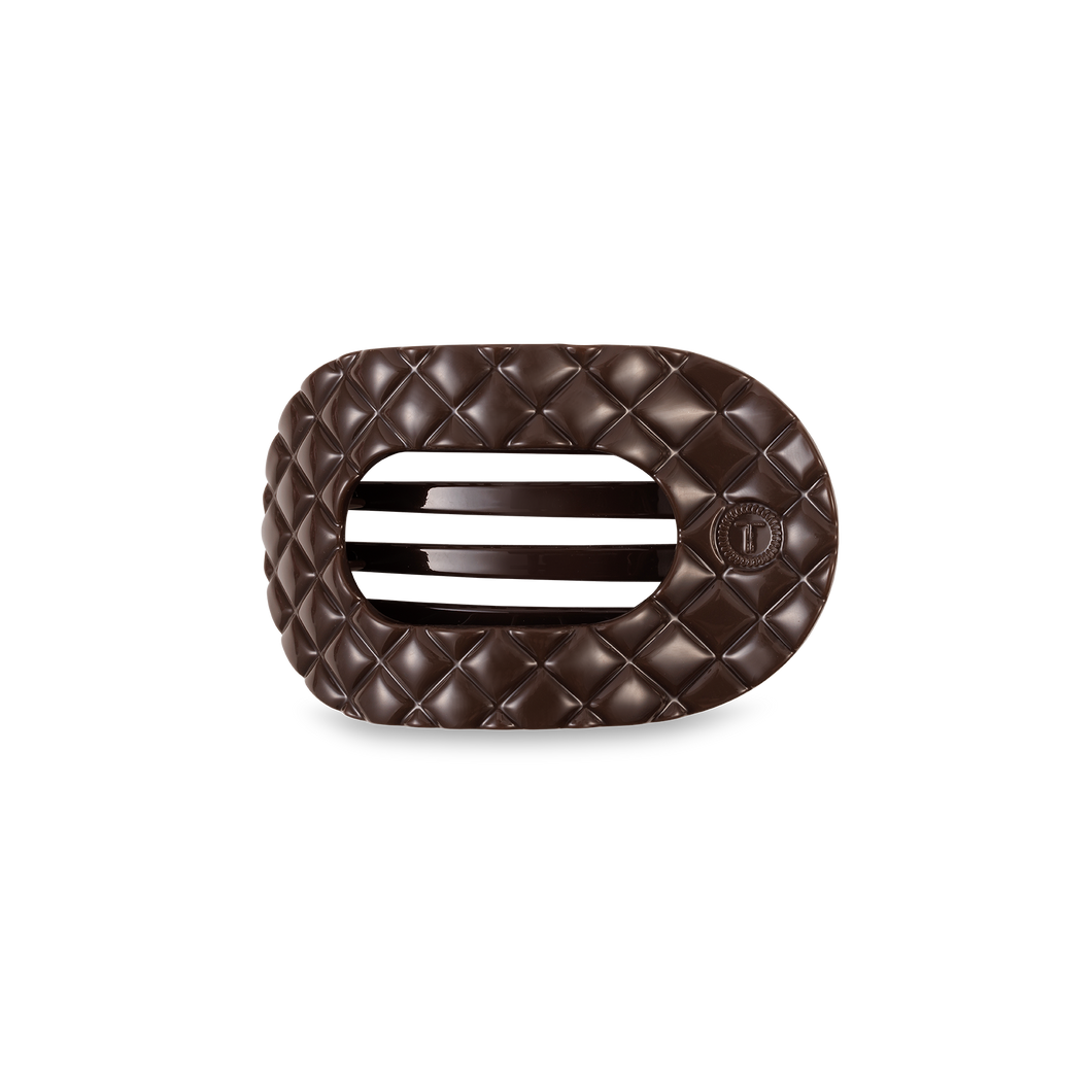 Flat Round Hair Clip | Small | Truly Taupe Quilted